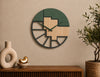 Abstract Two-Tone Modern Wall Clock