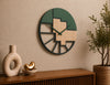 Abstract Two-Tone Modern Wall Clock