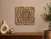 Square Floral Mandala Wood Wall Art
