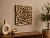 Square Floral Mandala Wood Wall Art