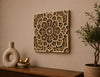 Square Floral Mandala Wood Wall Art