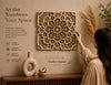 Square Floral Mandala Wood Wall Art
