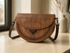 Half-Moon Carved Wood Purse