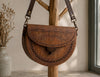 Half-Moon Carved Wood Purse