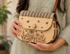 Floral Butterfly Engraved Wood Purse