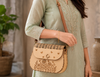 Floral Butterfly Engraved Wood Purse