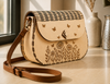 Floral Butterfly Engraved Wood Purse