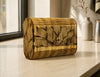 Engraved Floral Wave Wood Clutch