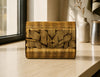 Engraved Floral Wave Wood Clutch