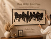 Running Horses Framed Wood Wall Art