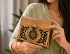 Royal Bloom Wooden Sling Purse